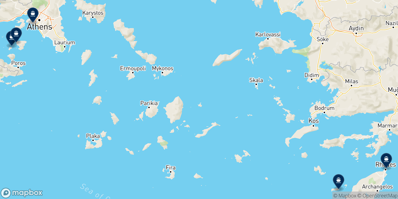 Mapa de los destinos Alko Shipping N.e.