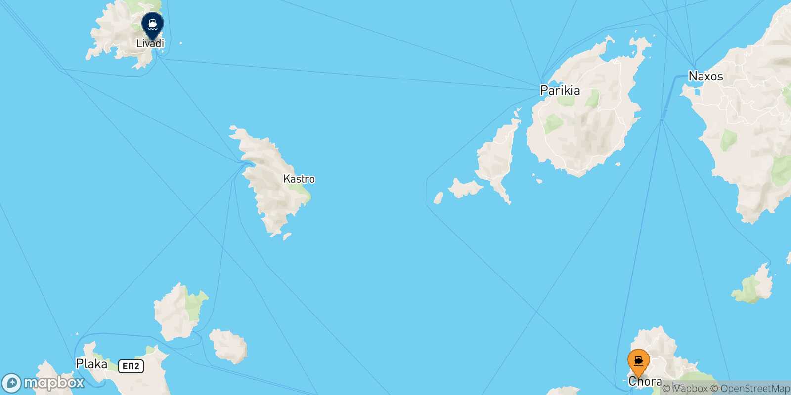 Mapa de la ruta Ios Serifos