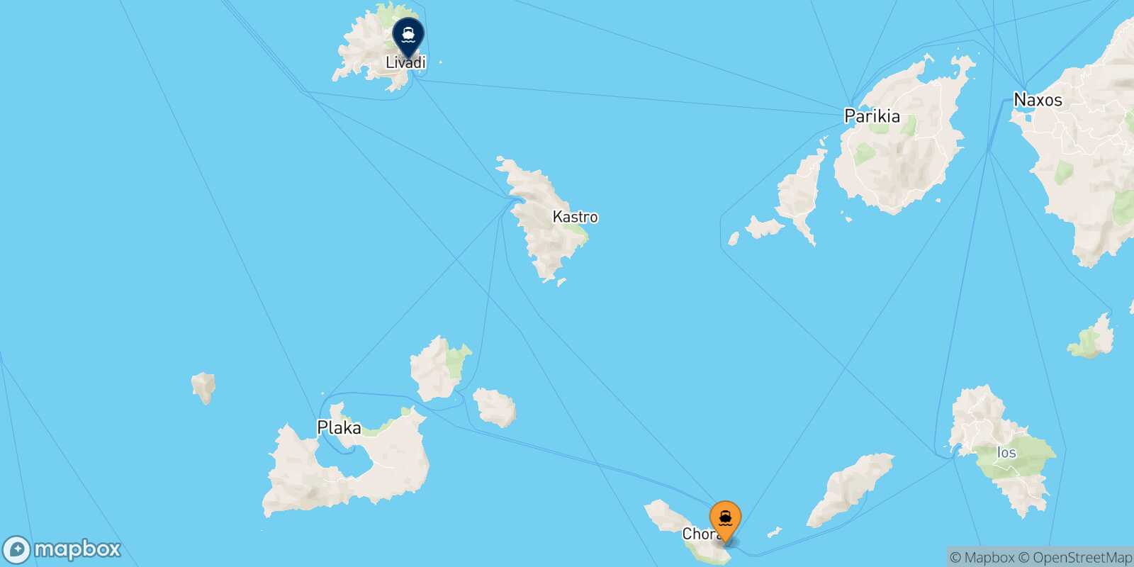 Mapa de la ruta Folegandros Serifos