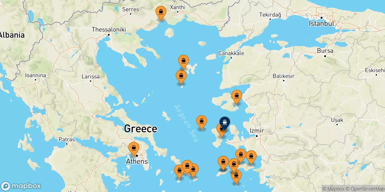 Ferries de Grecia a Inousses