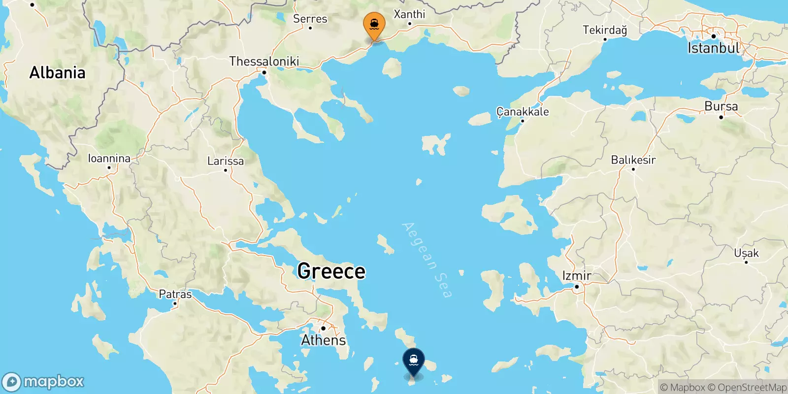 Ferries de Kavala a Syros