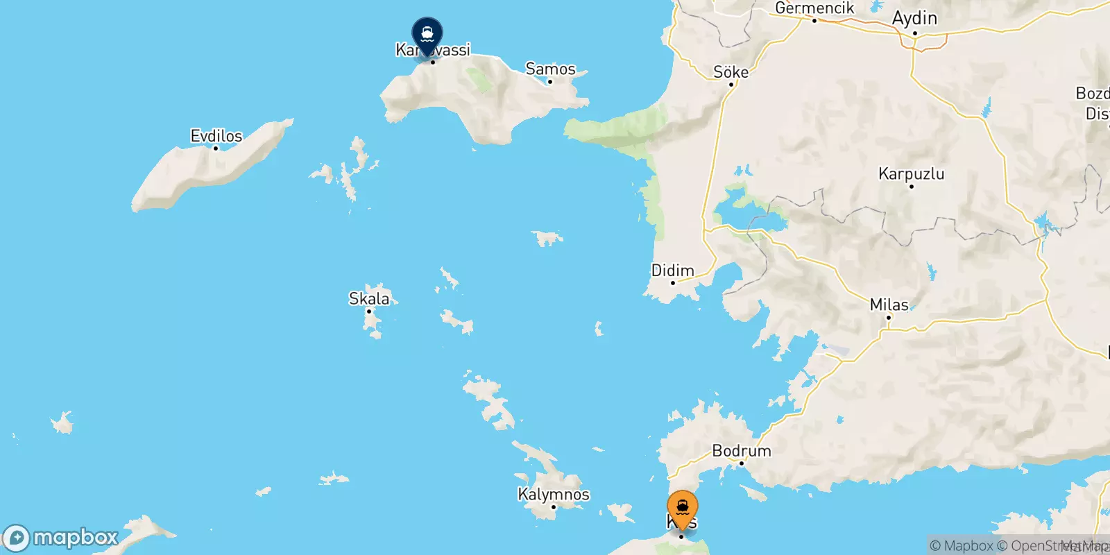 Ferries de Kos a Pythagorio (Samos)