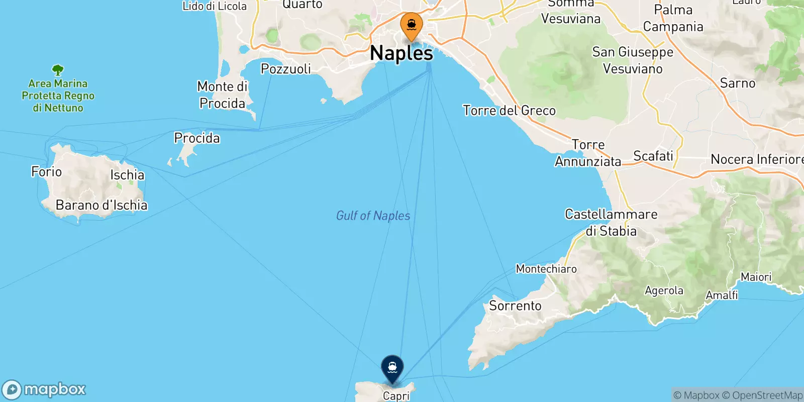 Ferries de Nápoles Beverello a Capri