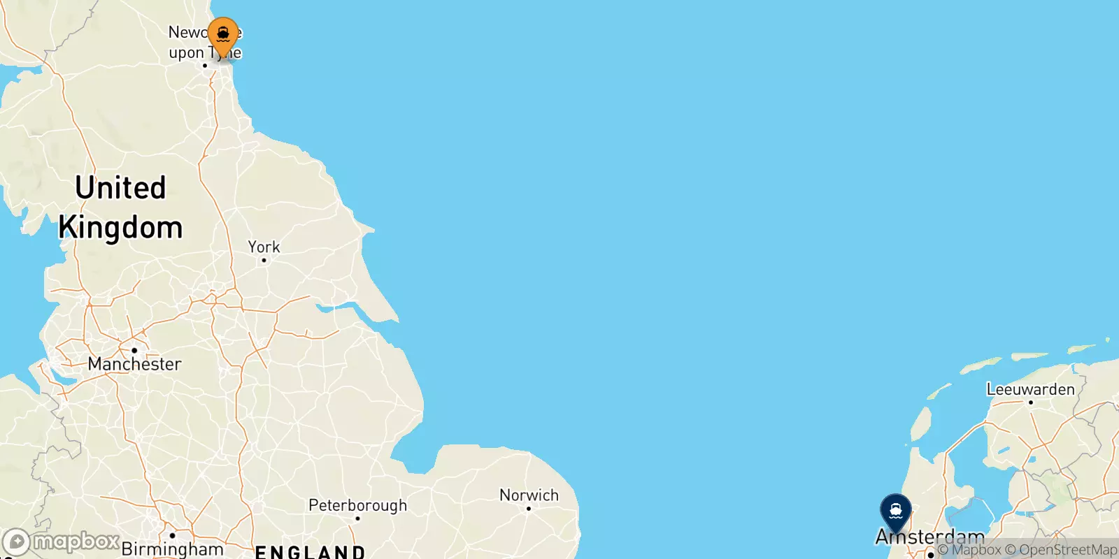 Ferries de Newcastle a Países Bajos