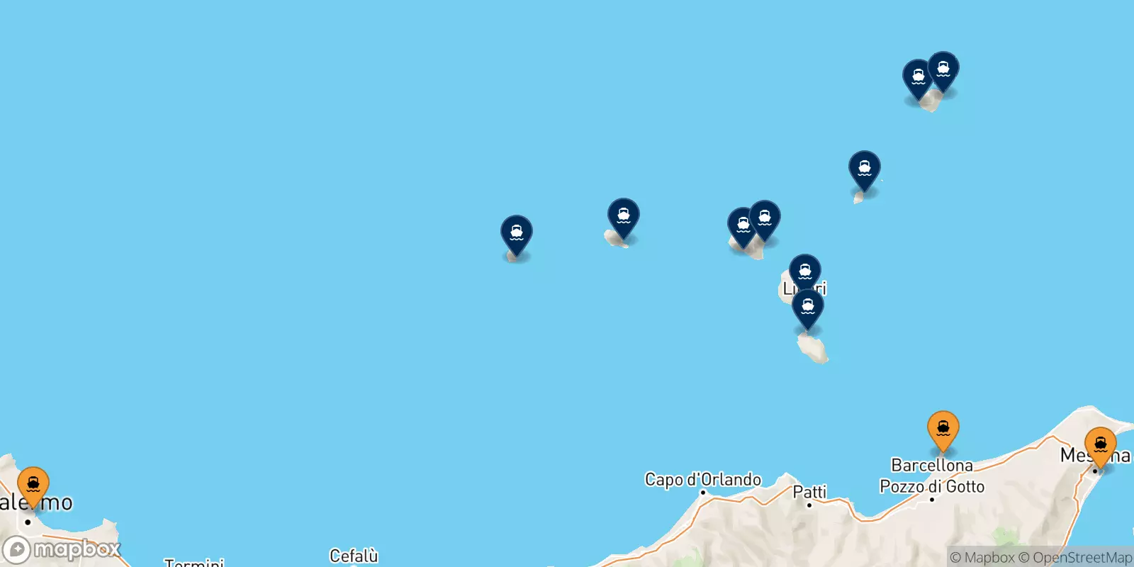 Ferries de Sicilia a Islas Eólicas