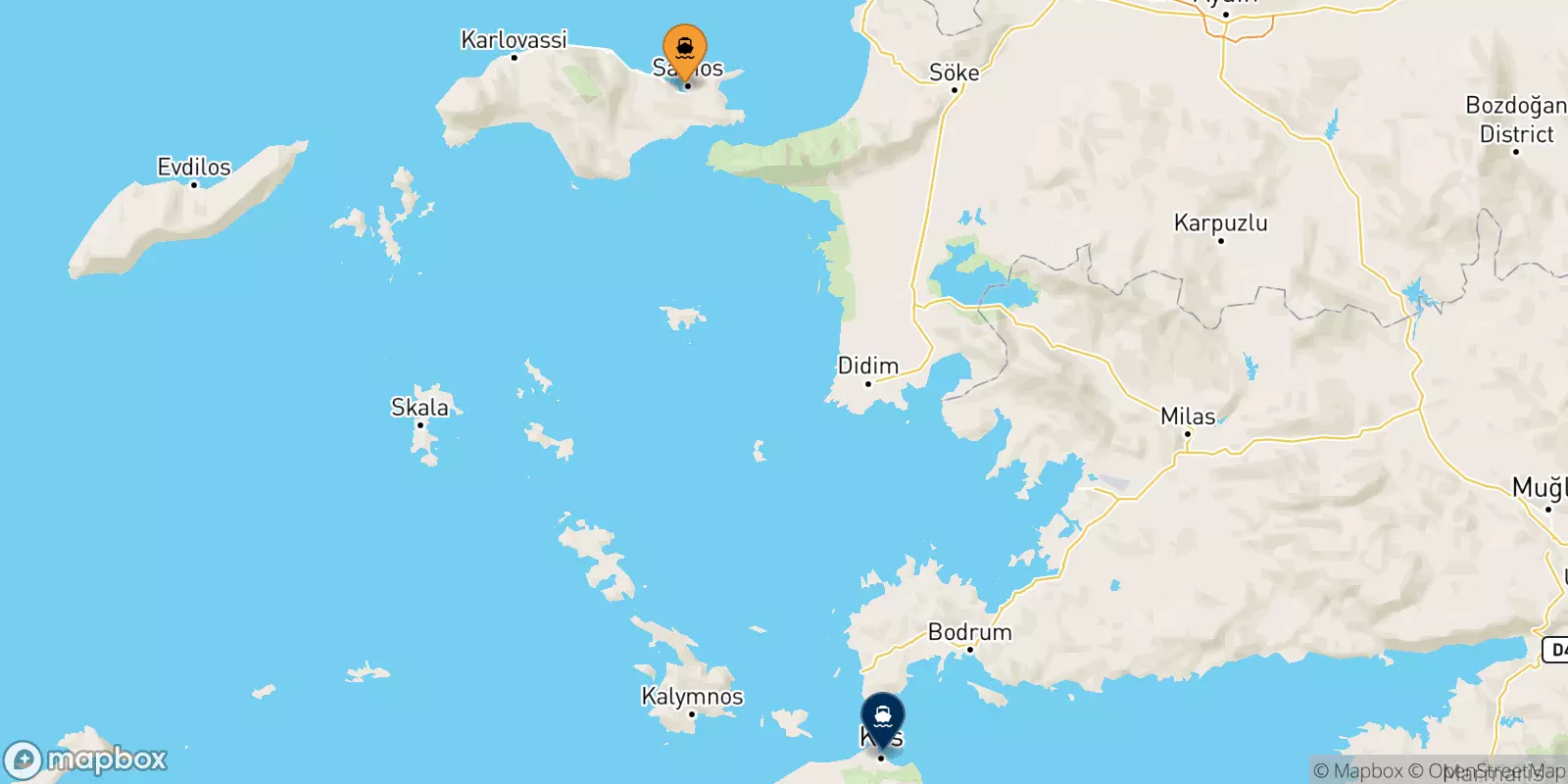 Ferries de Vathi (Samos) a Kos