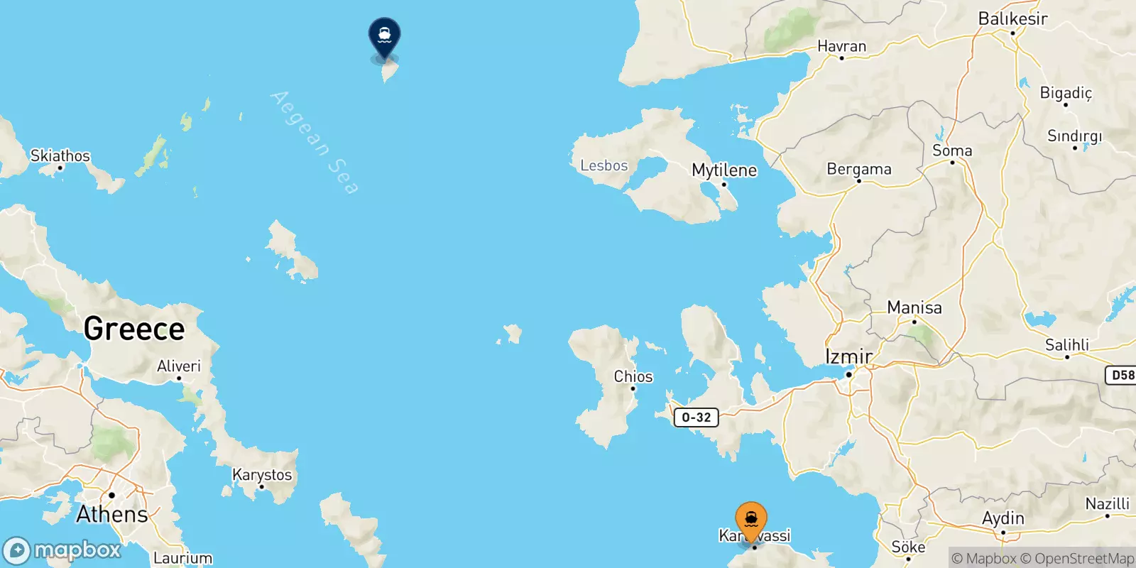 Ferries de Karlovassi (Samos) a Agios Efstratios