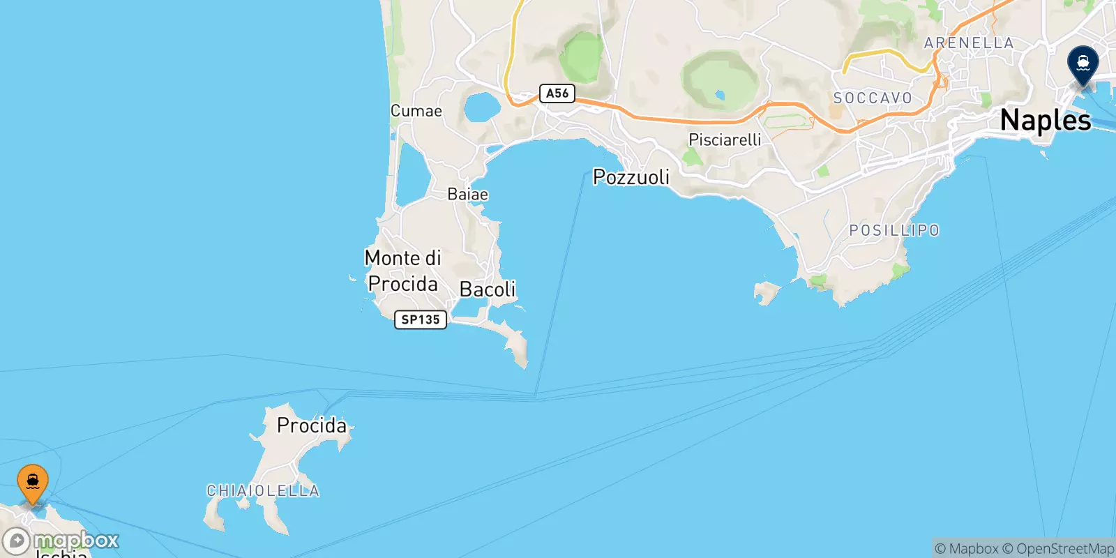 Ferries de Ischia a Nápoles Beverello