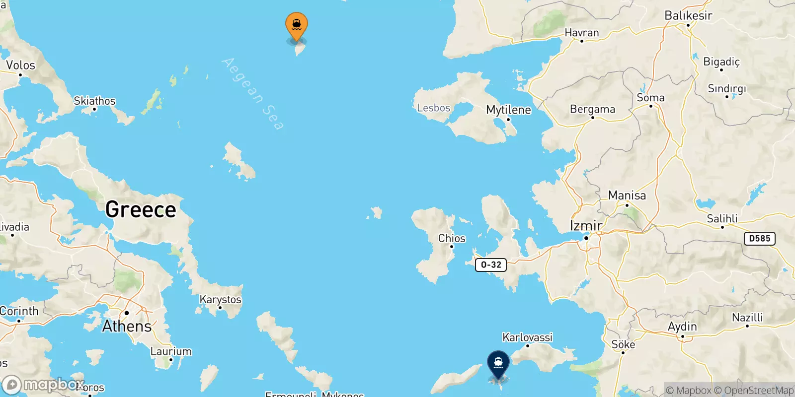 Ferries de Agios Efstratios a Fourni