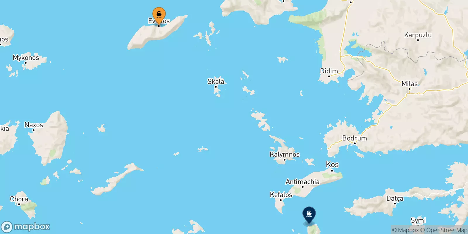 Ferries de Evdilos (Ikaria) a Nisyros