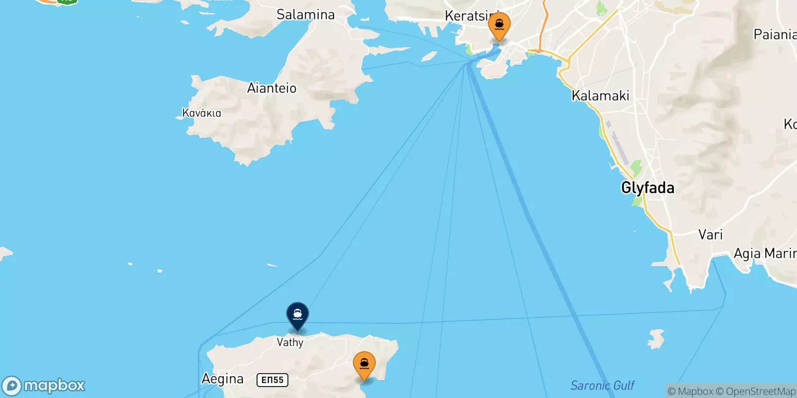 Ferries de Grecia a Souvala (Aegina)