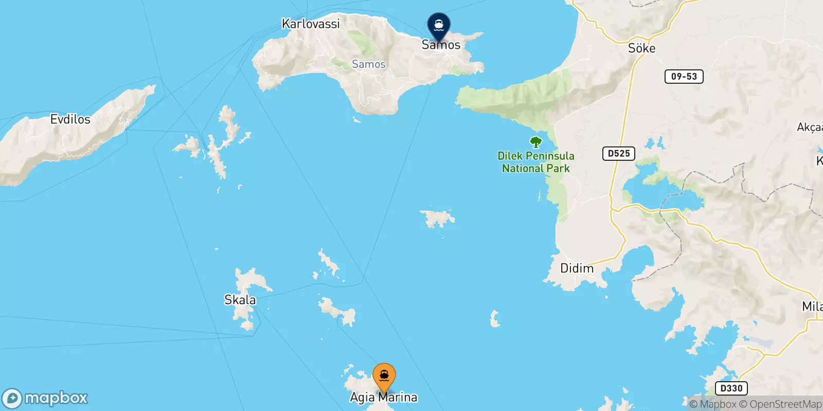 Ferries de Leros a Vathi (Samos)