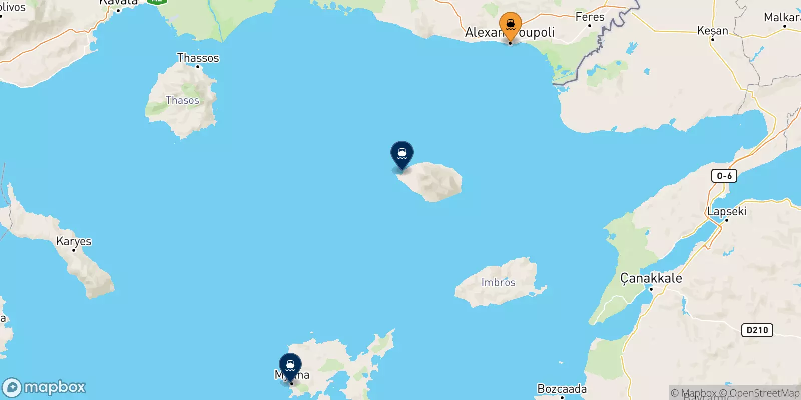 Ferries de Alexandroupoli a Grecia