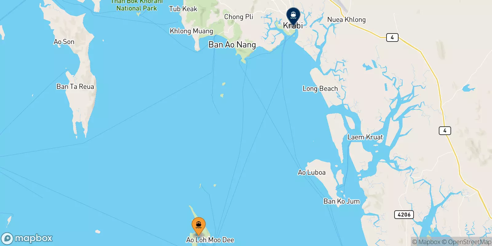 Ferries de Tailandia a Krabi (Kong Ka Pier)