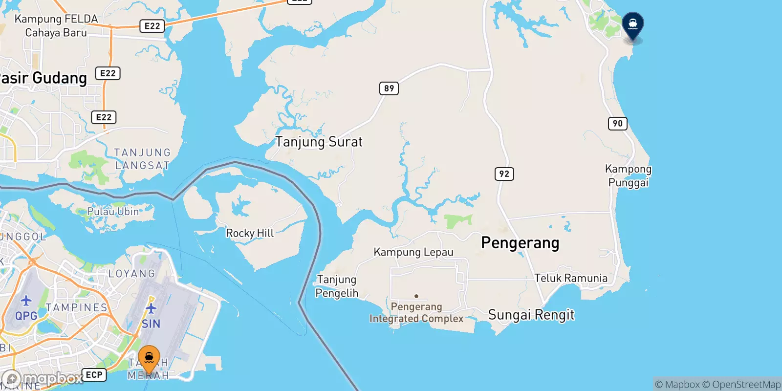 Ferries de Tanah Merah a Desaru